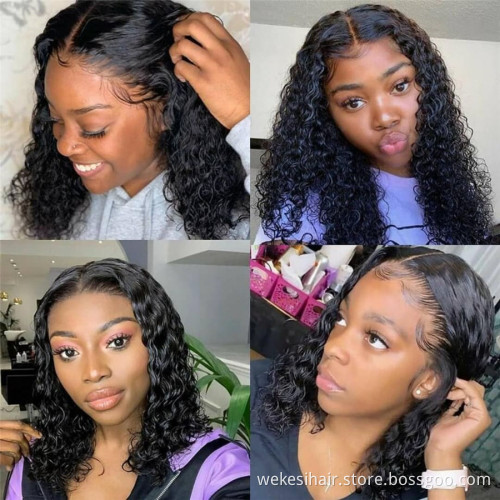 100% Brazilian Virgin Human Hair Transparent Swiss Lace Wig HD Body Wave Curly Lace Front wigs for Black Women